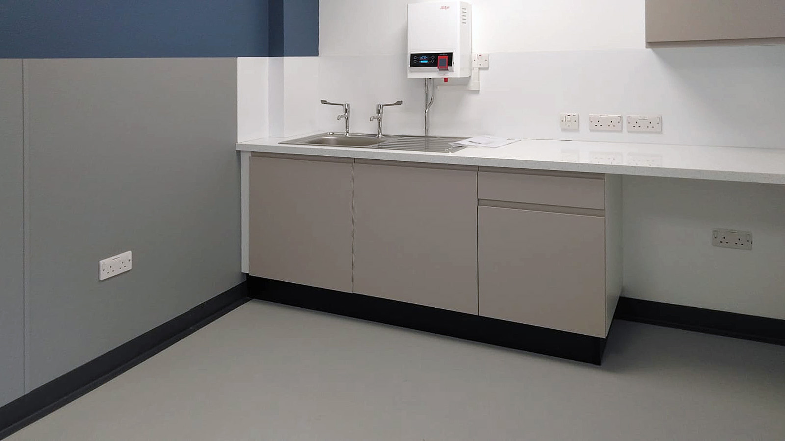 Antimicrobial Wall Protection in Kitchen area